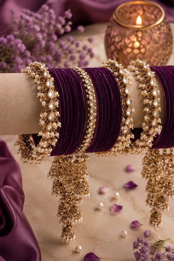 Elegant golden and volvet  Bangle