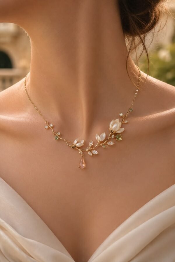 golden with off white locket